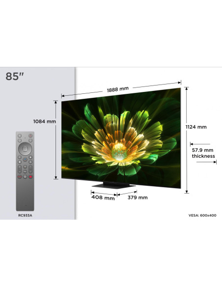 Televizoare TCL QD-MiniLED TV 4K 85''(215 cm) TCL 85Q7C