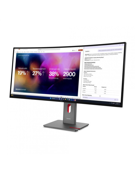 Lenovo Monitor ThinkVision P40WD-40 40" IPS 5K WUHD AG Curved 4ms 1000:1 120Hz Dock Daisy Speakers Tilt Swivel Lift 1mTB "64B4XA