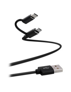 TNB microUSB / USB-C to USB CABLE charge, synchro, 1m, bk...