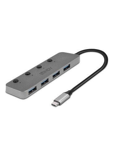 Hub Lindy 4 Port USB 3.2 buton On/Off "LY-43383"