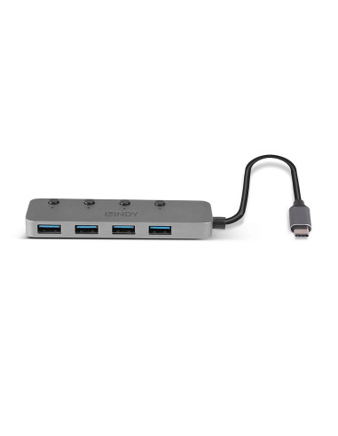 Hub Lindy 4 Port USB 3.2 buton On/Off "LY-43383"