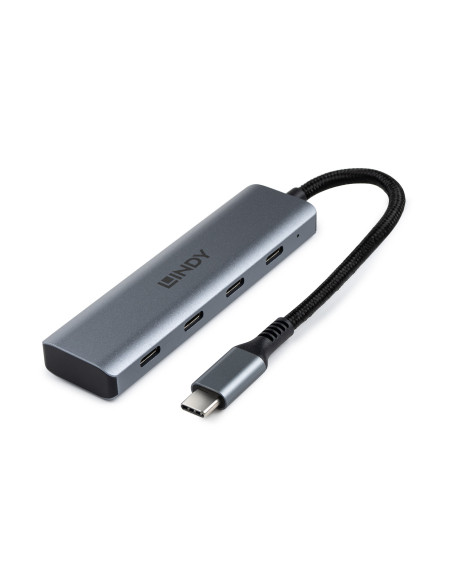 Hub Lindy USB-C 3.2 4 Port, gri "LY-43414"