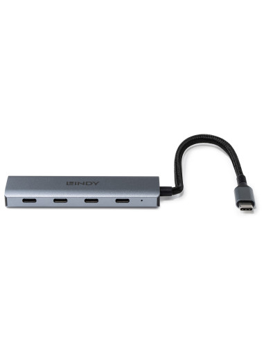 Hub Lindy USB-C 3.2 4 Port, gri "LY-43414"