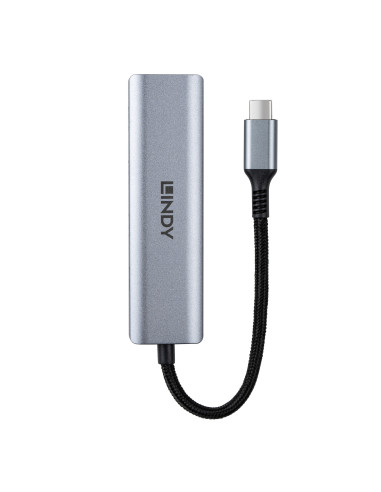 Hub Lindy USB-C 3.2 4 Port, gri "LY-43414"
