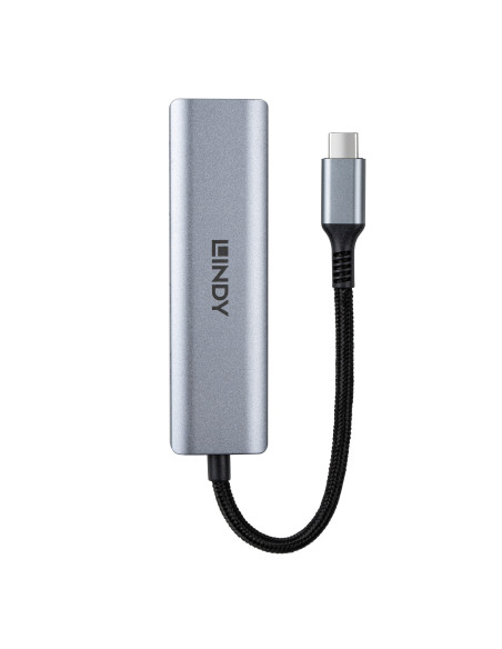 Hub Lindy USB-C 3.2 4 Port, gri "LY-43414"