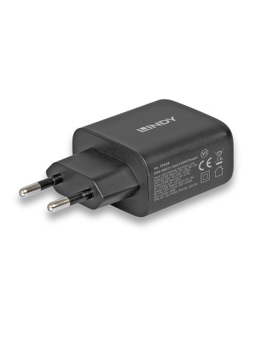 Incarcator Lindy 2x USB Type-C GaN 65W "LY-73438"