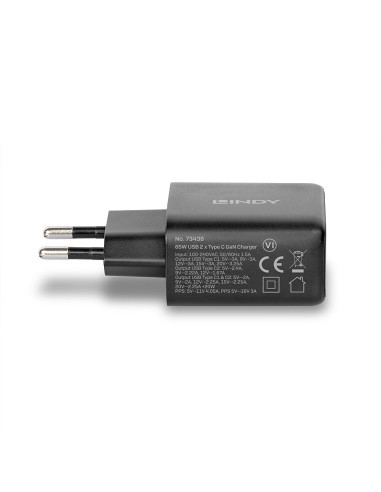 Incarcator Lindy 2x USB Type-C GaN 65W "LY-73438"