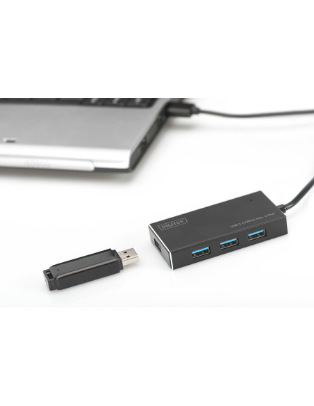 DIGITUS DA-70240-1 DIGITUS Hub 4-port USB 3.0 SuperSpeed, Power Supply, HQ aluminum "DA-70240-1"