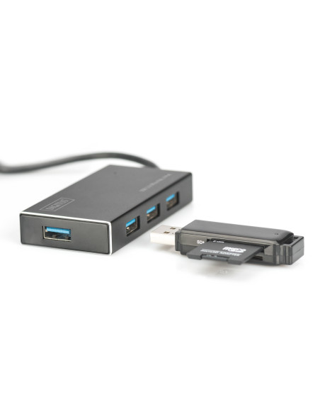 DIGITUS DA-70240-1 DIGITUS Hub 4-port USB 3.0 SuperSpeed, Power Supply, HQ aluminum "DA-70240-1"