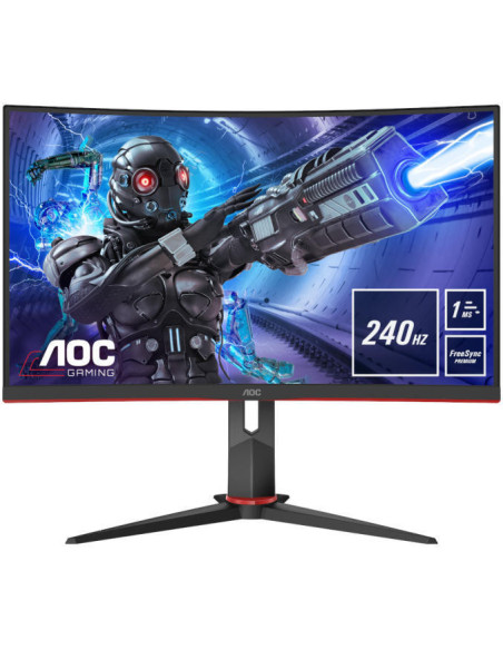 MONITOR AOC - gaming 31.5 inch, Gaming, VA, Full HD (1920 x 1080), Wide curbat, 300 cd/mp, 1 ms, HDMI DisplayPort, "C32G2ZE/BK"