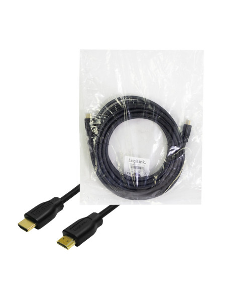 CABLU video LOGILINK, HDMI (T) la HDMI (T), 20m, conectori auriti, rezolutie maxima 4K UHD (3840 x 2160) la 30 Hz, HDMI 1.4, 2xe