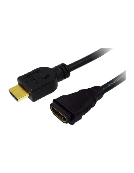 CABLU video LOGILINK, adaptor HDMI (T) la HDMI (M), 5m, conectori auriti, rezolutie maxima 4K DCI (4096 x 2160) la 60 Hz, negru,
