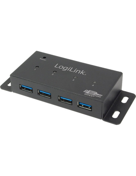 HUB extern LOGILINK, porturi USB: USB 3.0 x 4, conectare prin USB 3.0, alimentare retea 220 V, negru, "UA0149"