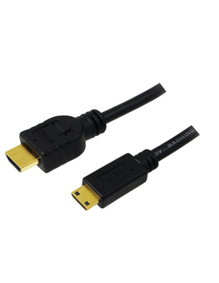 CABLU video LOGILINK, adaptor Mini-HDMI (Type C)(T) la HDMI (T), 1m, ver 1.4, conectori auriti, UHD 4K/ 30Kz, negru, "CH0021"