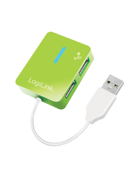 HUB extern LOGILINK, porturi USB: USB 2.0 x 4, conectare prin USB 2.0, Smile, verde, "UA0138"