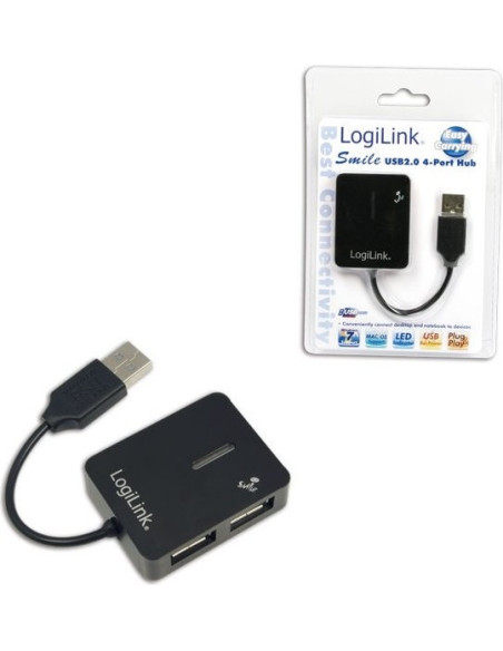 HUB extern LOGILINK, porturi USB: USB 2.0 x 4, conectare prin USB 2.0, cablu 0.05 m, negru, "UA0139"