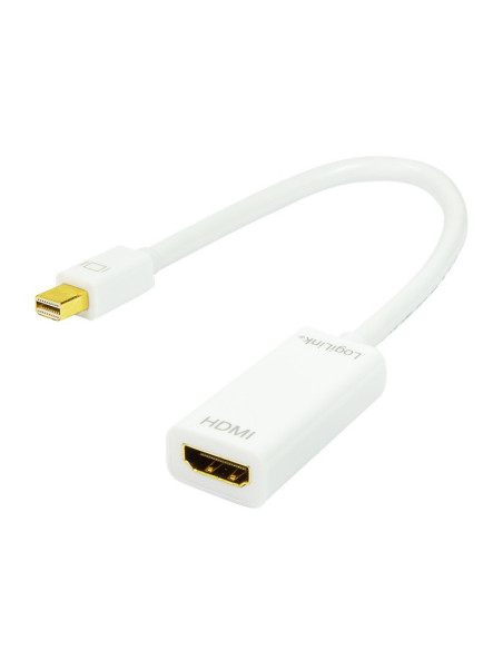 CABLU video LOGILINK, adaptor Mini-DisplayPort (T) la HDMI (M), 15cm, rezolutie maxima Full HD (1920 x 1080) la 60 Hz, alb, "CV0