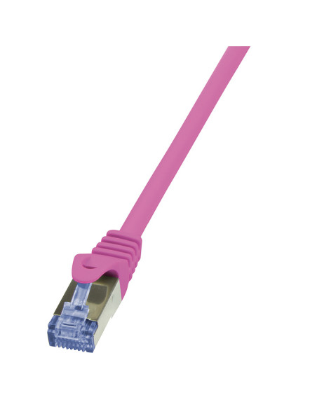 PATCH CORD S/FTP LOGILINK Cat6a, LSZH, cupru, 7.5 m, roz, AWG26, dublu ecranat "CQ3089S"