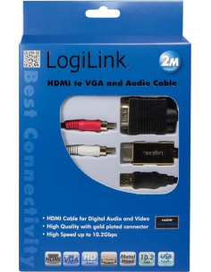 CABLU video LOGILINK, splitter HDMI (T) la VGA (T) + 2 x... 2