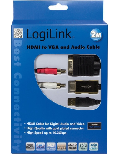 CABLU video LOGILINK, splitter HDMI (T) la VGA...