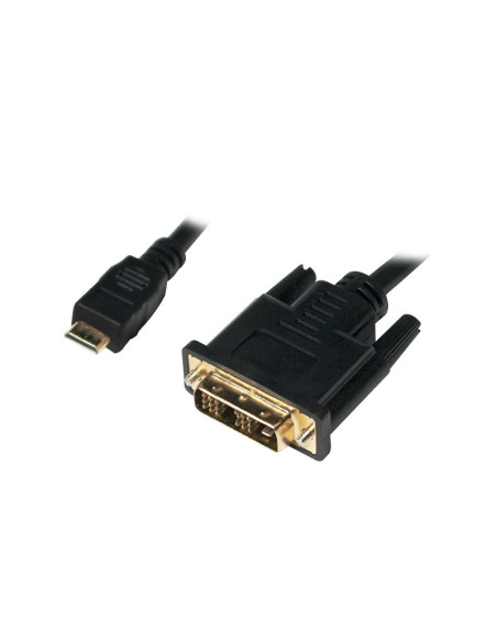 CABLU video LOGILINK, adaptor Mini-HDMI (Type C)(T) la DVI-D SL (T), 1m, conectori auriti, negru, "CHM002"