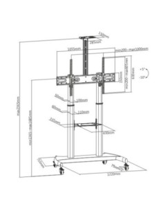 Stand TV mobil Serioux TV610TW 60"-100" 2