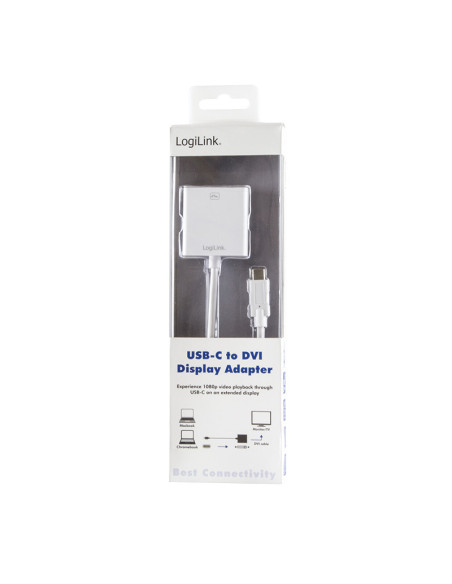ADAPTOR video LOGILINK, adaptor USB-C (T) la DVI-I DL (M) 24+5pin, 0.15m, conectori nichelati, rezolutie maxima Full HD (1920 x