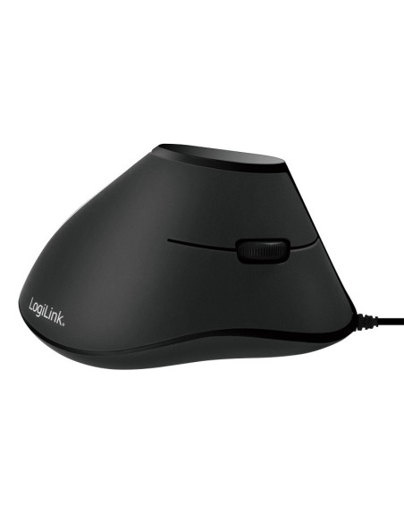 MOUSE Logilink, PC sau NB, cu fir, USB, optic, 1000 dpi, butoane/scroll 5/1, ergonomic, negru, "ID0158"