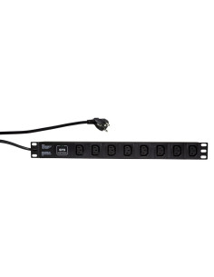 PDU LOGILINK 1U pt. rack 19 inch, 8 prize IEC, intrare...