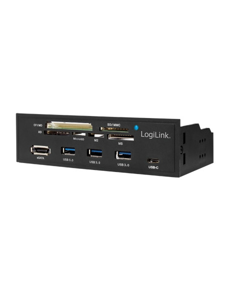 HUB intern LOGILINK, porturi USB: USB 3.0 x 3, USB Type C,conectare prin USB 2.0, S-ATA, alte porturi: SD, MicroSD, M2, MS, XD,