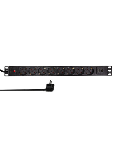 PDU LOGILINK 1U pt. rack 19 inch, 8 prize...