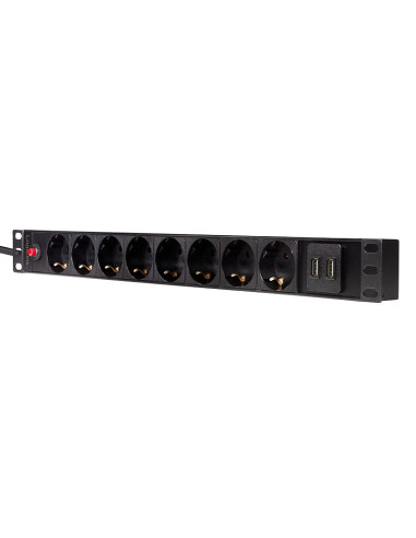 PDU LOGILINK 1U pt. rack 19 inch, 8 prize...
