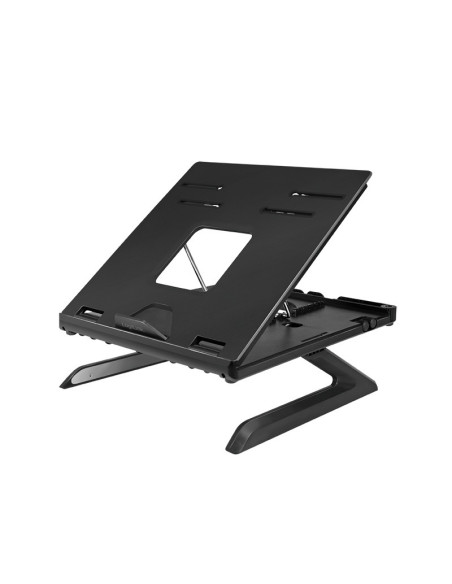 SUPORT de birou LOGILINK pt. notebook, 9 pozitii, holder pt. smartphone, suporta dimensiuni 10-15.6", pliabil, negru, "AA0133"