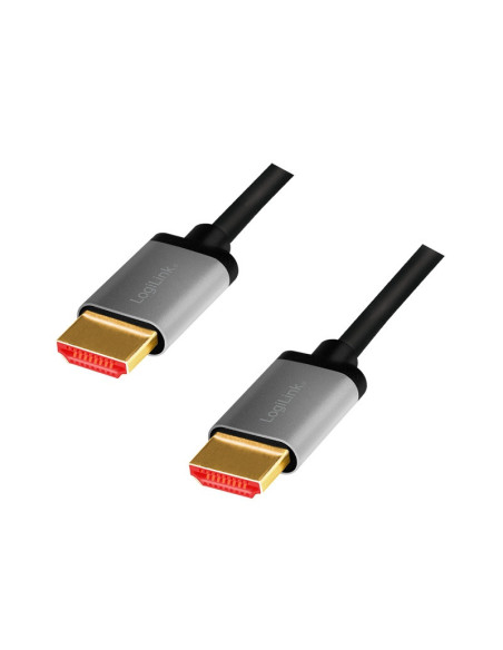 CABLU video LOGILINK, HDMI (T) la HDMI (T) 2.1 UHS, 2m, conectori auriti, rezolutie maxima 8K (7680 x 4320) la 60 Hz, aluminiu,