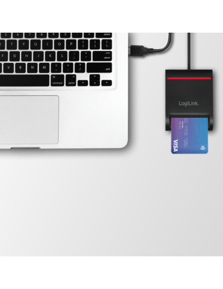 CITITOR DE CARDURI LOGILINK, pentru smart ID, USB 2.0, 0.9m, negru, "CR0047"