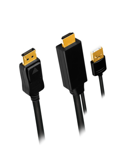 CABLU video LOGILINK, HDMI (T) 1.4 + USB (T) la DisplayPort (T) 1.2, 2m, conectori auriti, rezolutie maxima 4K (3840 x 2160) la