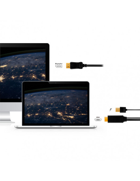 CABLU video LOGILINK, HDMI (T) 1.4 + USB (T) la DisplayPort (T) 1.2, 2m, conectori auriti, rezolutie maxima 4K (3840 x 2160) la