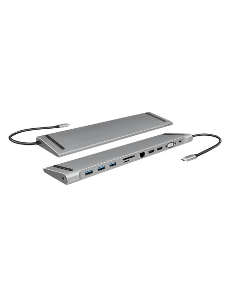 DOCKING Station LOGILINK universal, conectare PC USB TYPE-C 3.2, USB 3.0 x 3, porturi video VGA x 1, HDMI x 2, RJ-45, card reade