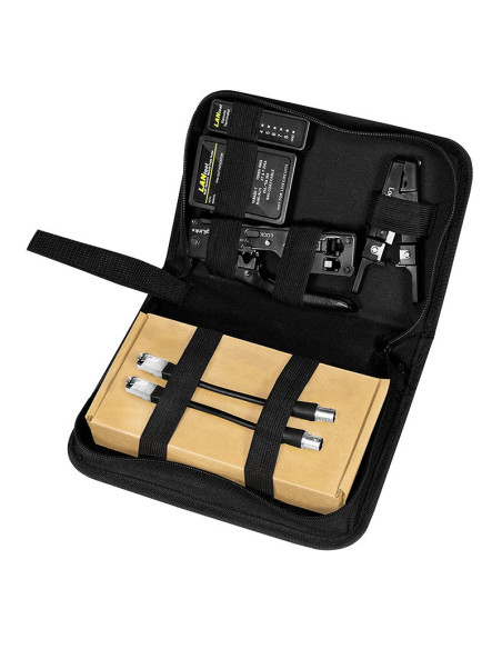 TRUSA scule retelistica, LOGILINK, testare cab, sertiz. mufe, deziz. cablu, sertiz. cab,taiere cablu. 4 prod.:tester cab,cleste
