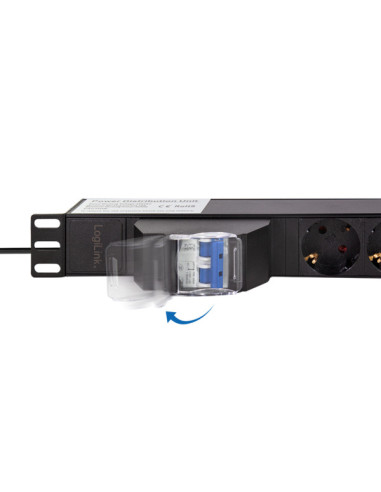 PDU LOGILINK 1U pt. rack 19 inch, 6 prize...