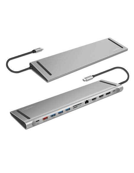 DOCKING Station LOGILINK universal, conectare PC USB TYPE-C 3.2, USB-C PD x 1, USB-C x 1, USB-A 3.0 x 3, porturi video DP x 1, H