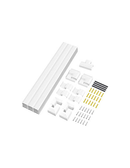 SET canal cablu cu acesorii Logilink, montaj pe perete, 67 piese, 9 x canal 30x15x432mm, plastic, alb, "KAB0110"