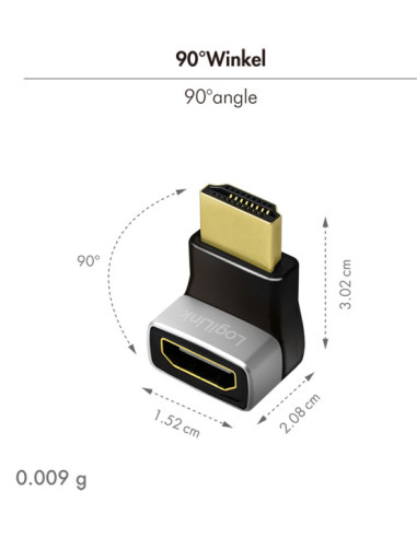 ADAPTOR video LOGILINK, HDMI (T) la HDMI (M),...