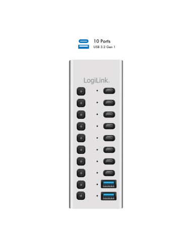 HUB extern LOGILINK, porturi USB: USB 3.0 x 10,...