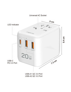 ALIMENTATOR retea 220V LOGILINK, universal, 1 x USB-C, 2... 2