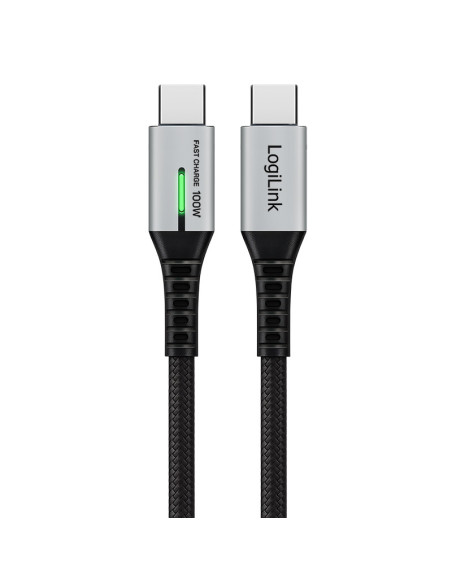 CABLU alimentare si date LOGILINK, pt. smartphone, USB 3.2, USB Gen Type-C (T) la USB Type-C (T), 1m, PD 100W, 4K, LED, 3 x ecra
