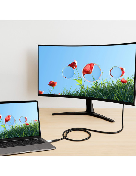 CABLU alimentare si date LOGILINK, pt. smartphone, USB 3.2, USB Gen Type-C (T) la USB Type-C (T), 1m, PD 100W, 4K, LED, 3 x ecra