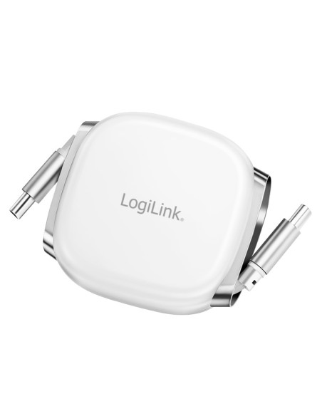CABLU alimentare si date LOGILINK, pt. smartphone, USB 2.0, USB Type-C (T) la USB Type-C (T), 1m, PD 60W, 480Mbps, retractabil,