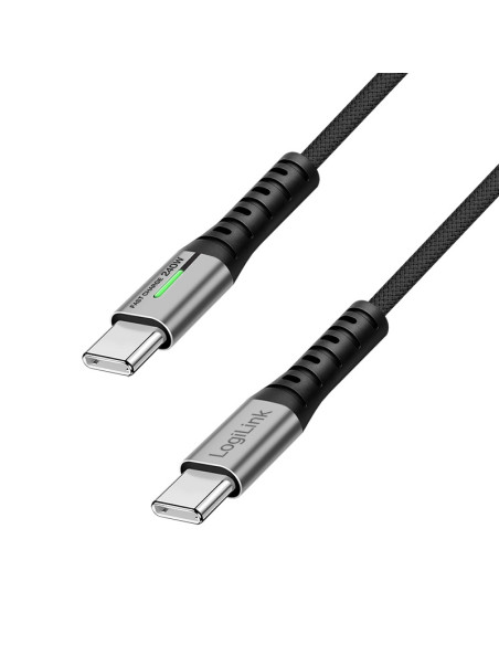 CABLU alimentare si date LOGILINK, pt. smartphone, USB 3.2, USB Gen Type-C (T) la USB Type-C (T), 0.5m, PD 240W, 3 x ecranat, 4K