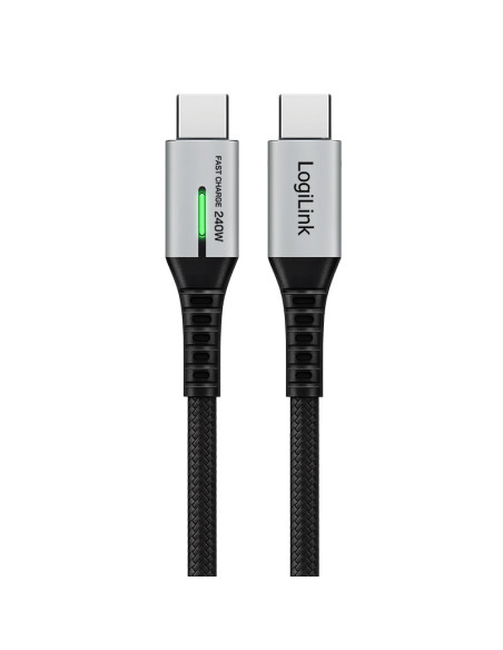 CABLU alimentare si date LOGILINK, pt. smartphone, USB 3.2, USB Gen Type-C (T) la USB Type-C (T), 0.5m, PD 240W, 3 x ecranat, 4K